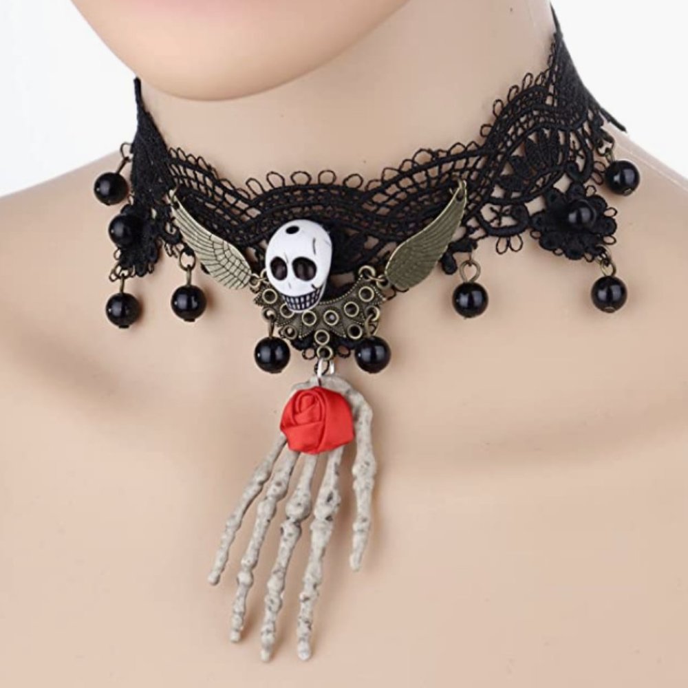 Gothic Lace Masquerade Choker Necklace